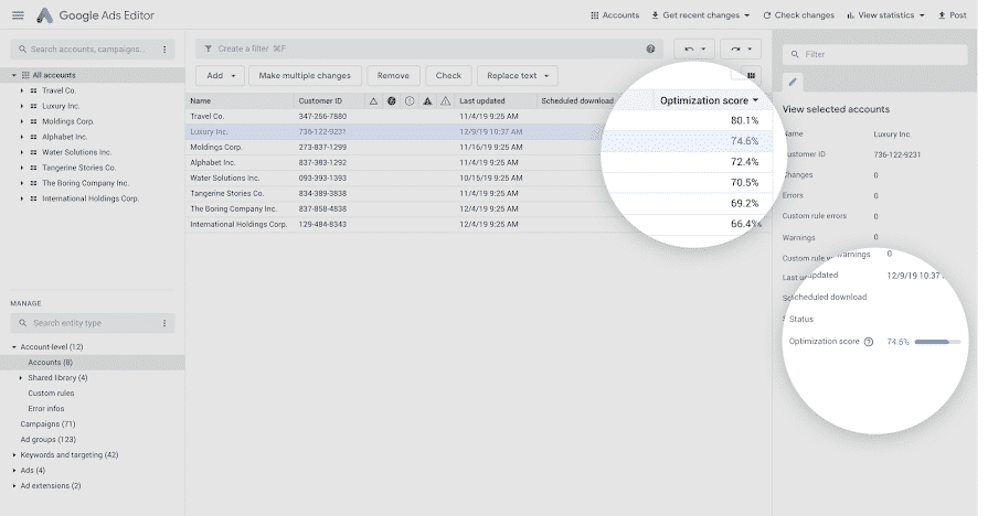 Ads editor