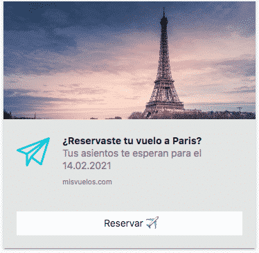 Notificación Web Push Agencia de Viajes