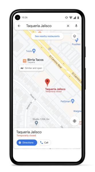 Google Similar Places Ad
