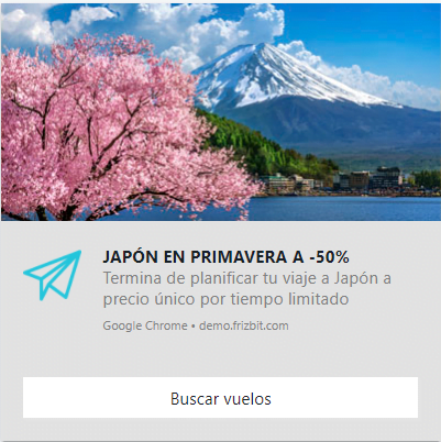 notificación push web turismo