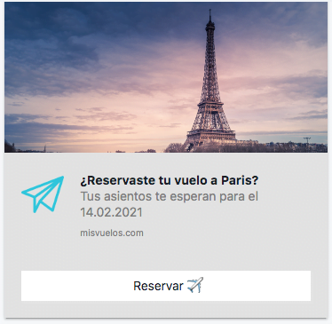 Notificación Push Web Viajes