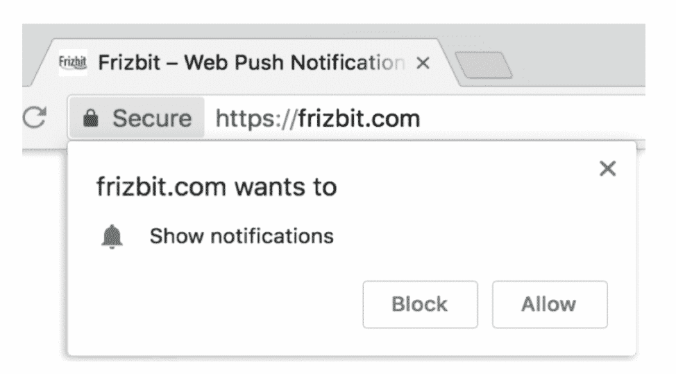 Web Push notifications opt-in process by Frizbit