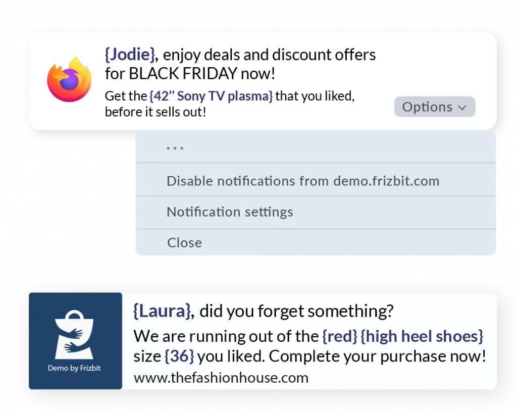 Web Push notifications in Firefox