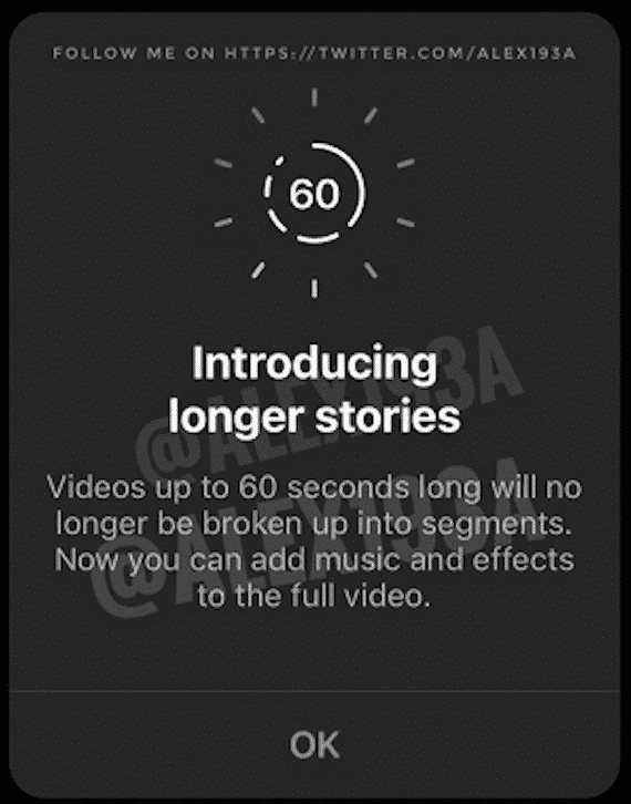Instagram Tests 60 Seconds Long Stories
