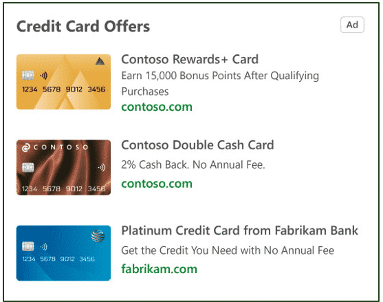 Credit Cards Microsoft Advertising