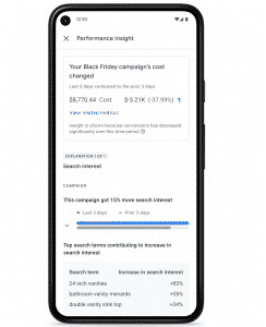 Performance Insights Google Ads App