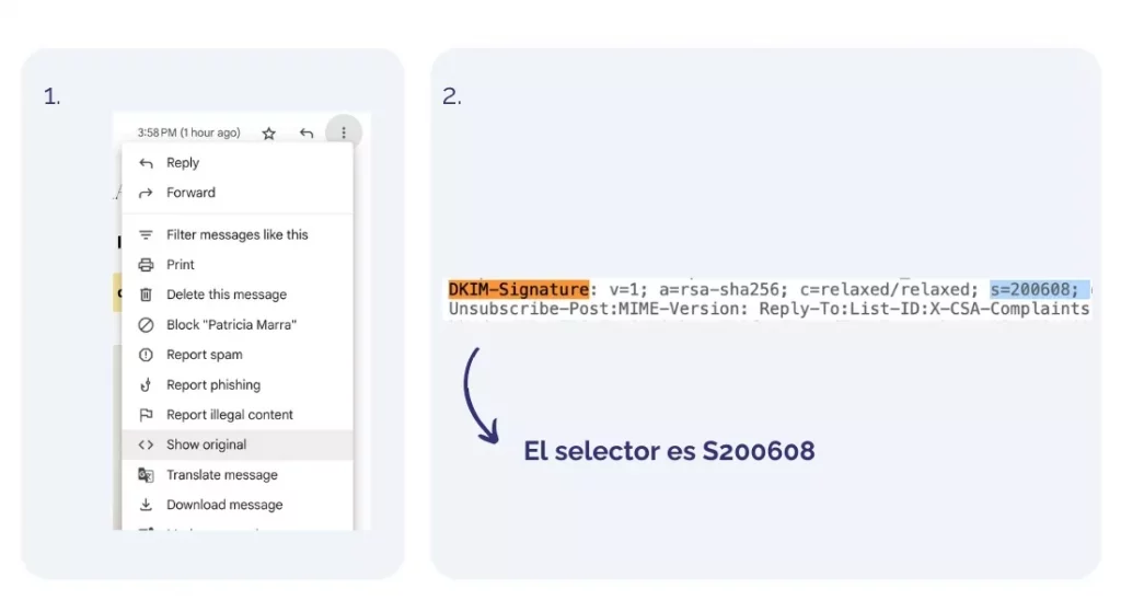 Ejemplo de selector en DKIM