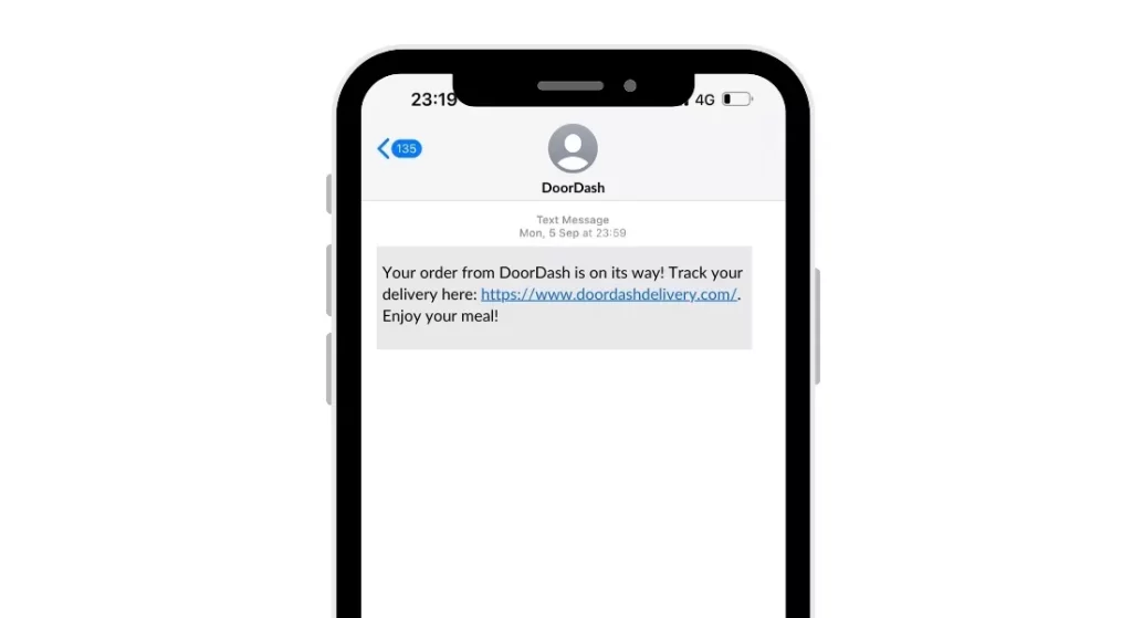 doordash SMS marketing example