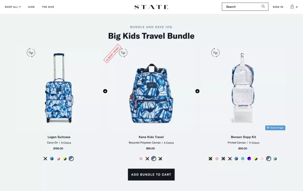 Travel bundle as thematic product bundles